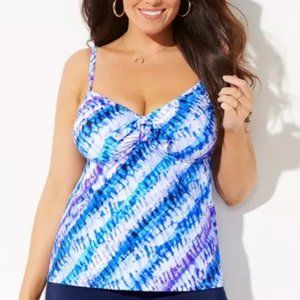 Swimsuits For All Underwire Tankini Top Electric.